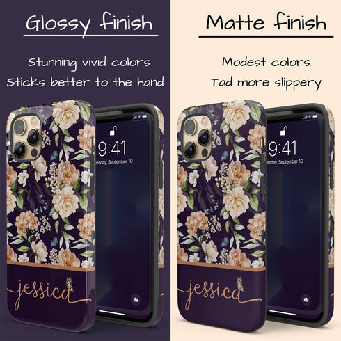 Blooming Flowers Custom Name iPhone Case